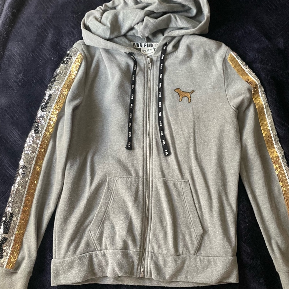 Gray pink sweater size xs